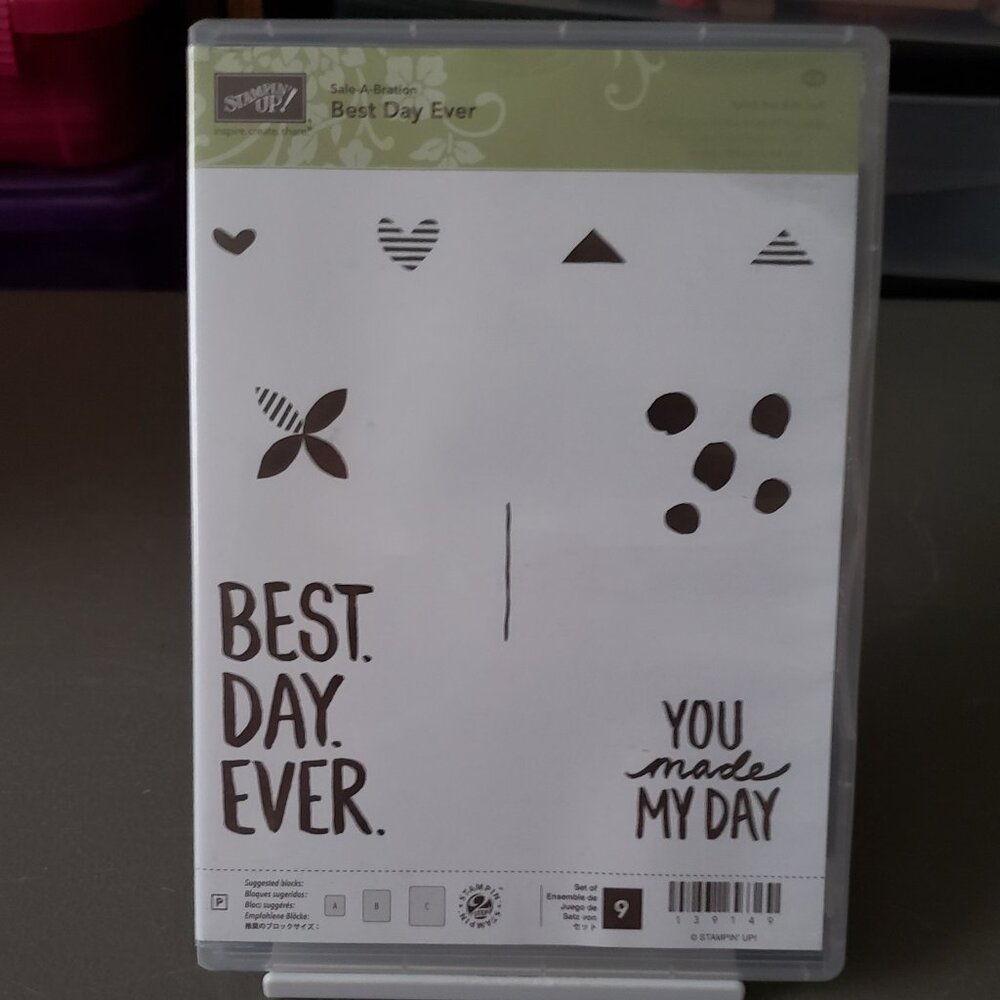 Stampin' Up! 'BEST DAY EVER' Photopolymer Stamp Set (Used)
